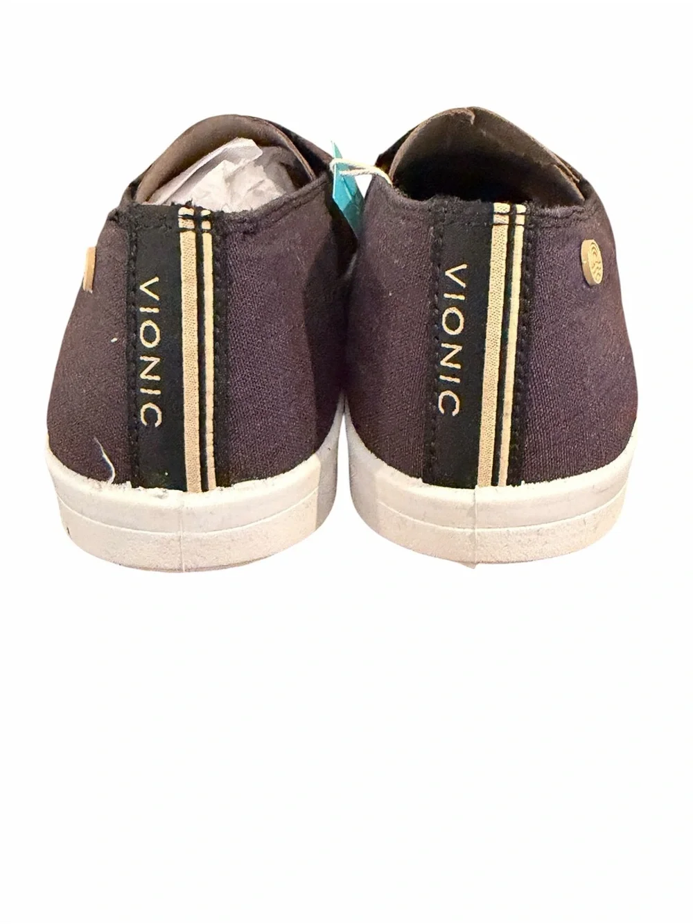 Vionic Beach Manzanita Black Canvas Slip On Comfort Shoes Size 7